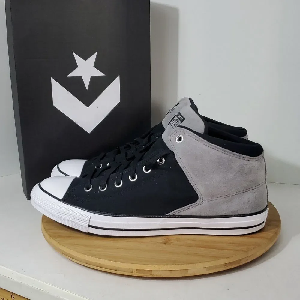 Converse All Star CTAS High Street Mid Unisex Sneakers Black Grey M12/ W14 - Picture 5 of 10